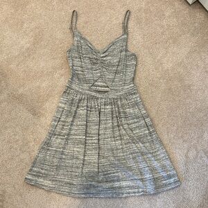 Hollister Heathered Gray Cutout Skater Dress